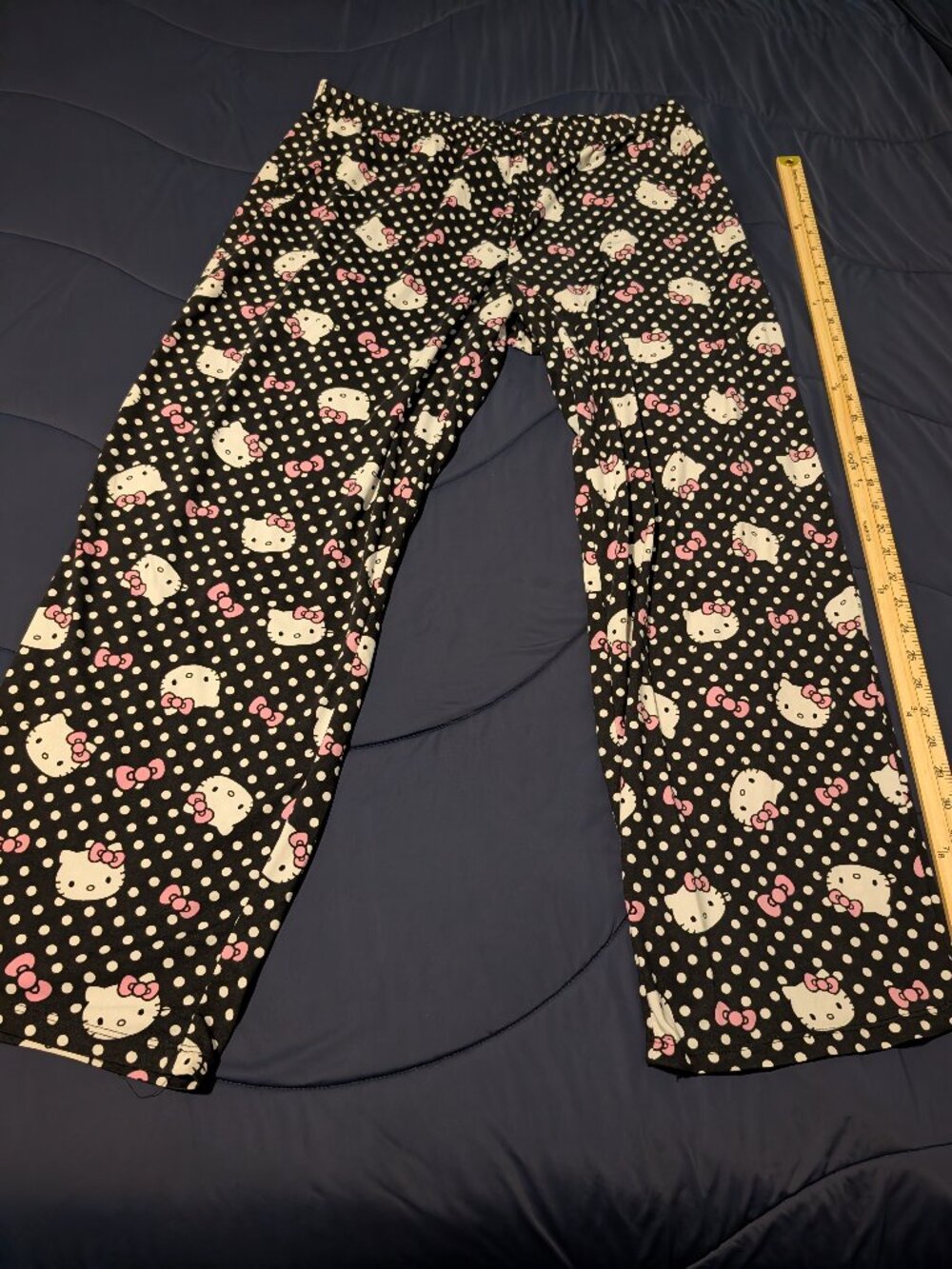 Hello Kitty Polka Dot Pajama Pants Black White Lounge Pants XL
